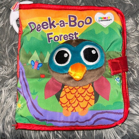 Lamaze PEEK-A-Boo Forest Colorful Owl Patch Baby Fabric Crinkle Book - Picture 1 of 10